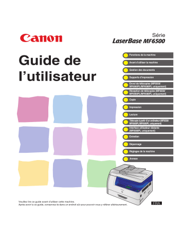 LASERBASE MF6550 | Canon LASERBASE MF6530 Manuel du propriétaire | Fixfr