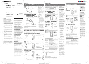 Sony ICD-B100 Manuel du propriétaire | Fixfr