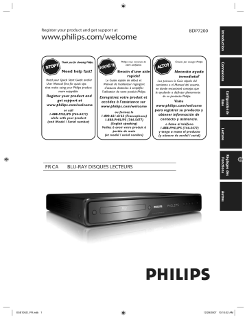 Philips BDP7200 Manuel du propriétaire | Fixfr