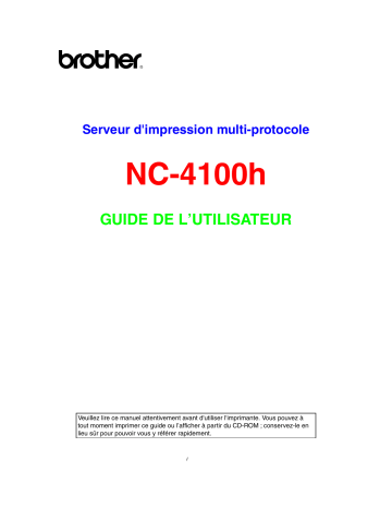 Brother HL-1650 NETWORK USER Manuel du propriétaire | Fixfr