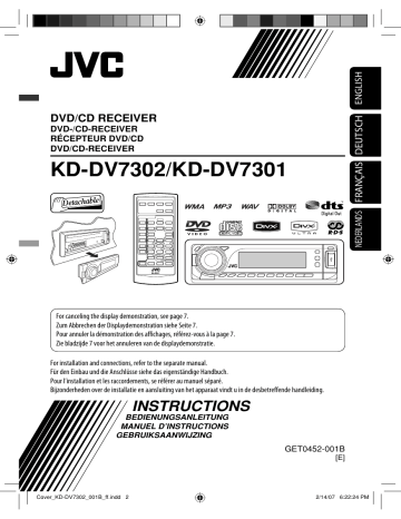 JVC KD-DV7302E Manuel du propriétaire | Fixfr