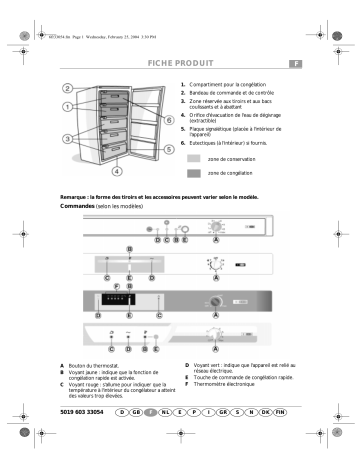 GKA 2101 | Manuel du propriétaire | Bauknecht AFG 8031 FREEZER Manuel utilisateur | Fixfr