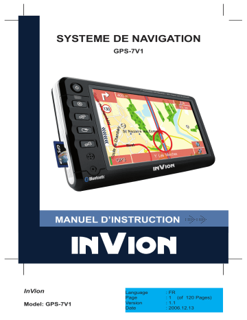 Manuel du propriétaire | Invion GPS-7V1 Manuel utilisateur | Fixfr