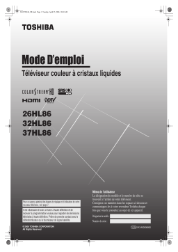 Toshiba 26HL86 Manuel du propriétaire