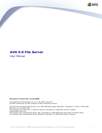 AVG 9.0 FILE SERVER | Manuel du propriétaire | AVG EDITION SERVEUR DE FICHIERS 9.0 Manuel utilisateur | Fixfr