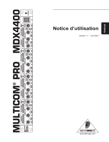 Behringer MDX4400 Manuel du propriétaire | Fixfr