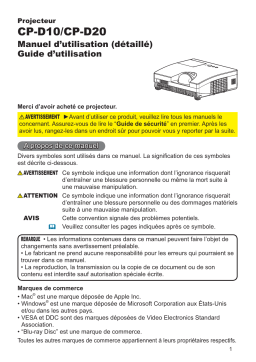 Hitachi CP-D20 Manuel du propriétaire