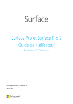 Microsoft Surface Pro 2 Manuel du propriétaire