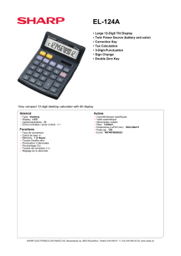 Sharp EL-124A Manuel du propriétaire