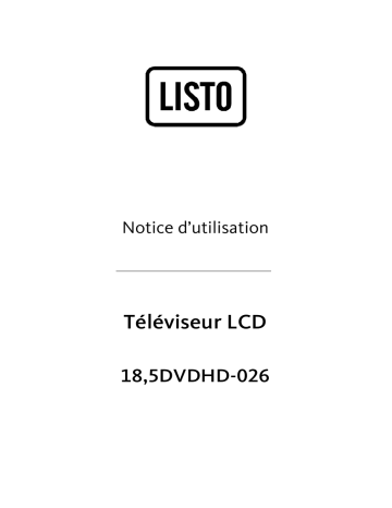 18.5DVDHD-026 | Listo TV LED TV 18,5DVDHD-026 Manuel du propriétaire | Fixfr