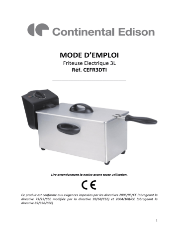 CONTINENTAL EDISON CEFR3DTI Manuel du propriétaire | Fixfr