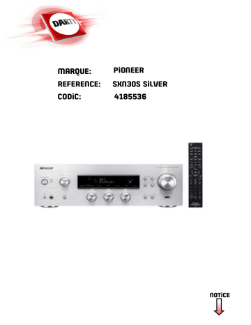 A70 DA K | NC-50DAB | SX-S30DAB | Manuel du propriétaire | Pioneer A70 DA S Manuel utilisateur | Fixfr