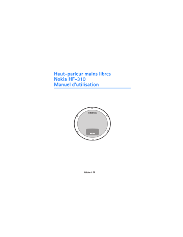 Nokia SPEAKERPHONE HF-310 Manuel du propriétaire | Fixfr