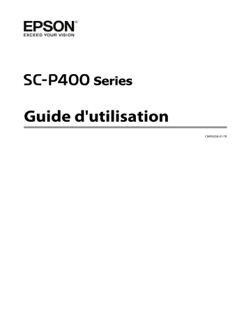 Epson SURECOLOR SC-P400 Manuel du propriétaire | Fixfr