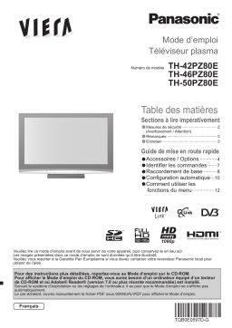 Panasonic TH-42PZ80E Manuel du propriétaire