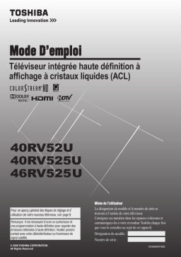 Toshiba 46RV525U Manuel du propriétaire