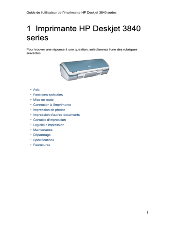 HP DESKJET 3840 Manuel du propriétaire | Fixfr