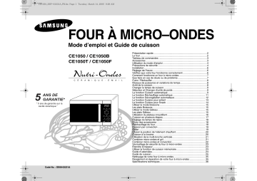 Samsung CE1050 Manuel du propriétaire | Fixfr