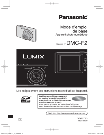 Panasonic DMCF2 Manuel du propriétaire | Fixfr