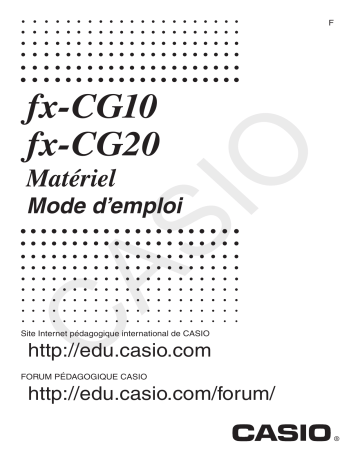 Casio GRAPH COLOR CG20 Manuel du propriétaire | Fixfr