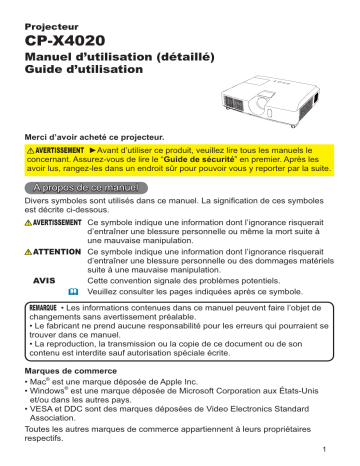 Hitachi CP-X4020GF Manuel du propriétaire | Fixfr