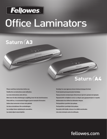 Saturn A3 | Fellowes SATURN A4 Manuel du propriétaire | Fixfr