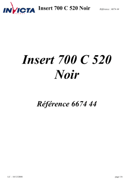 Invicta INSERT 700 C 520 Manuel du propriétaire