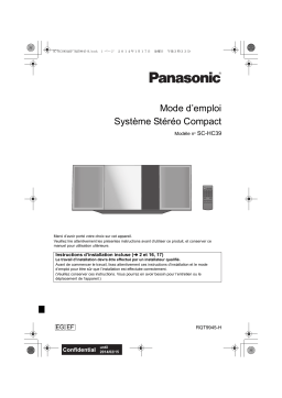 Panasonic SC-HC39EG Manuel utilisateur