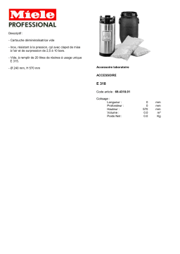 Miele E 318 DESCRIPTIF Manuel utilisateur