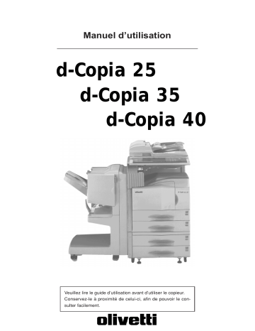 D-COPIA 35 | D-COPIA 40 | Olivetti D-COPIA 25 Manuel du propriétaire | Fixfr
