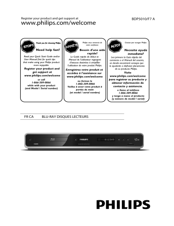 BDP7310 | Philips BDP5010 Manuel du propriétaire | Fixfr