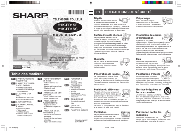 Sharp 21K-FD1SF/FD1SS Manuel du propriétaire | Fixfr