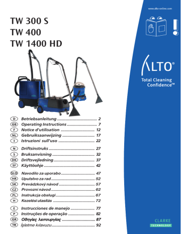 TW 400 | Alto TW 1400 HD Manuel du propriétaire | Fixfr