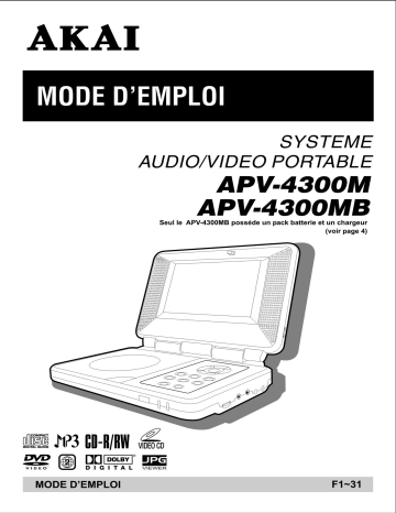 Manuel du propriétaire | Akai APV4300MB Manuel utilisateur | Fixfr