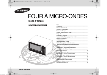 Samsung MW89M-S Manuel du propriétaire | Fixfr