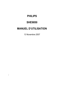 Philips SHE9850 Manuel du propriétaire