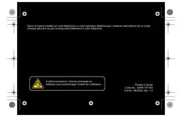 Samsung SGH-P250 Manuel du propriétaire | Fixfr