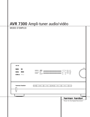 Manuel du propriétaire | Harman Kardon AVR 7300 Manuel utilisateur | Fixfr