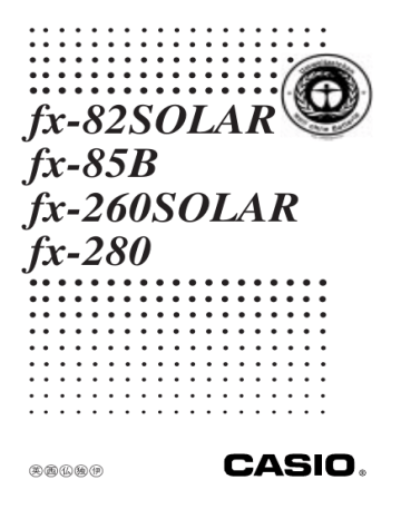 fx-82SOLAR | fx-280 | Casio fx-85B Manuel du propriétaire | Fixfr