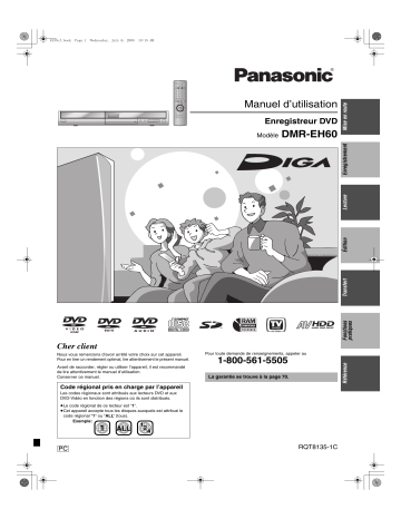 Panasonic DMR-EH60 Manuel du propriétaire | Fixfr