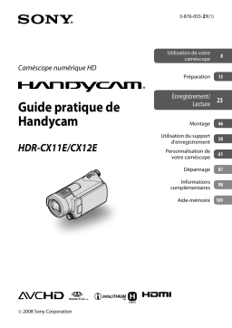 Sony HDR-CX12E Manuel du propriétaire