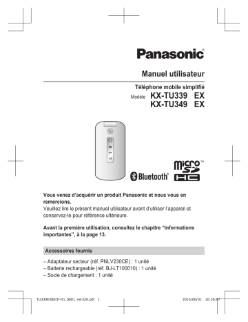 Panasonic KX-TU349EX Manuel du propriétaire | Fixfr