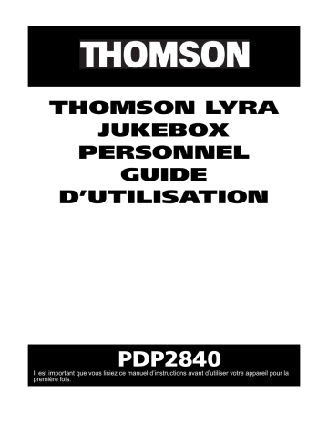 Thomson PDP2840 Manuel du propriétaire | Fixfr