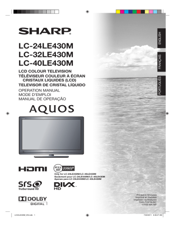 Sharp LC-40LE430M Manuel du propriétaire | Fixfr