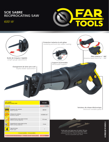 Manuel du propriétaire | Fartools RS 600 Manuel utilisateur | Fixfr