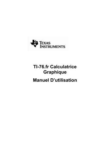 Texas Instruments TI-76.FR Manuel du propriétaire | Fixfr