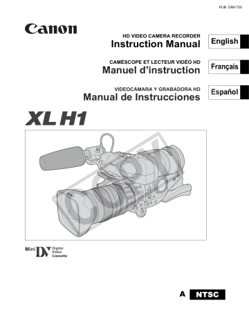 Canon OPTURA XLH1 Manuel du propriétaire | Fixfr