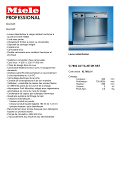 Miele G 7882 CD TA AE DK SST DENTAIRE DESCRIPTIF Manuel du propriétaire