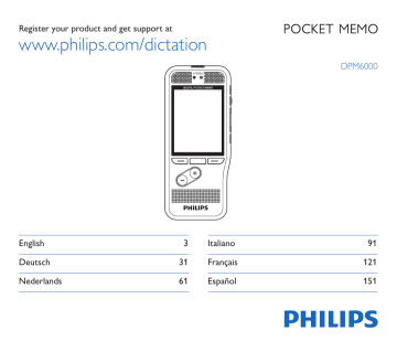 DVT2510 | POCKET-MEMO DPM6000 | DPM6000 | DVT8010 | Philips POCKET MEMO DPM7200 Manuel du propriétaire | Fixfr