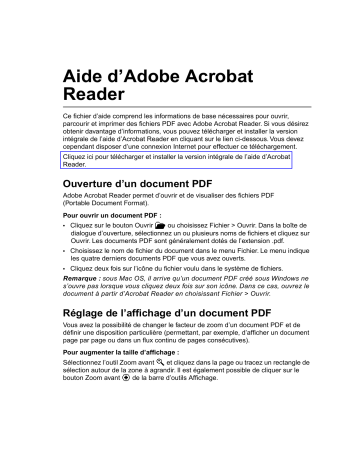 Adobe ACROBAT READER Manuel du propriétaire | Fixfr